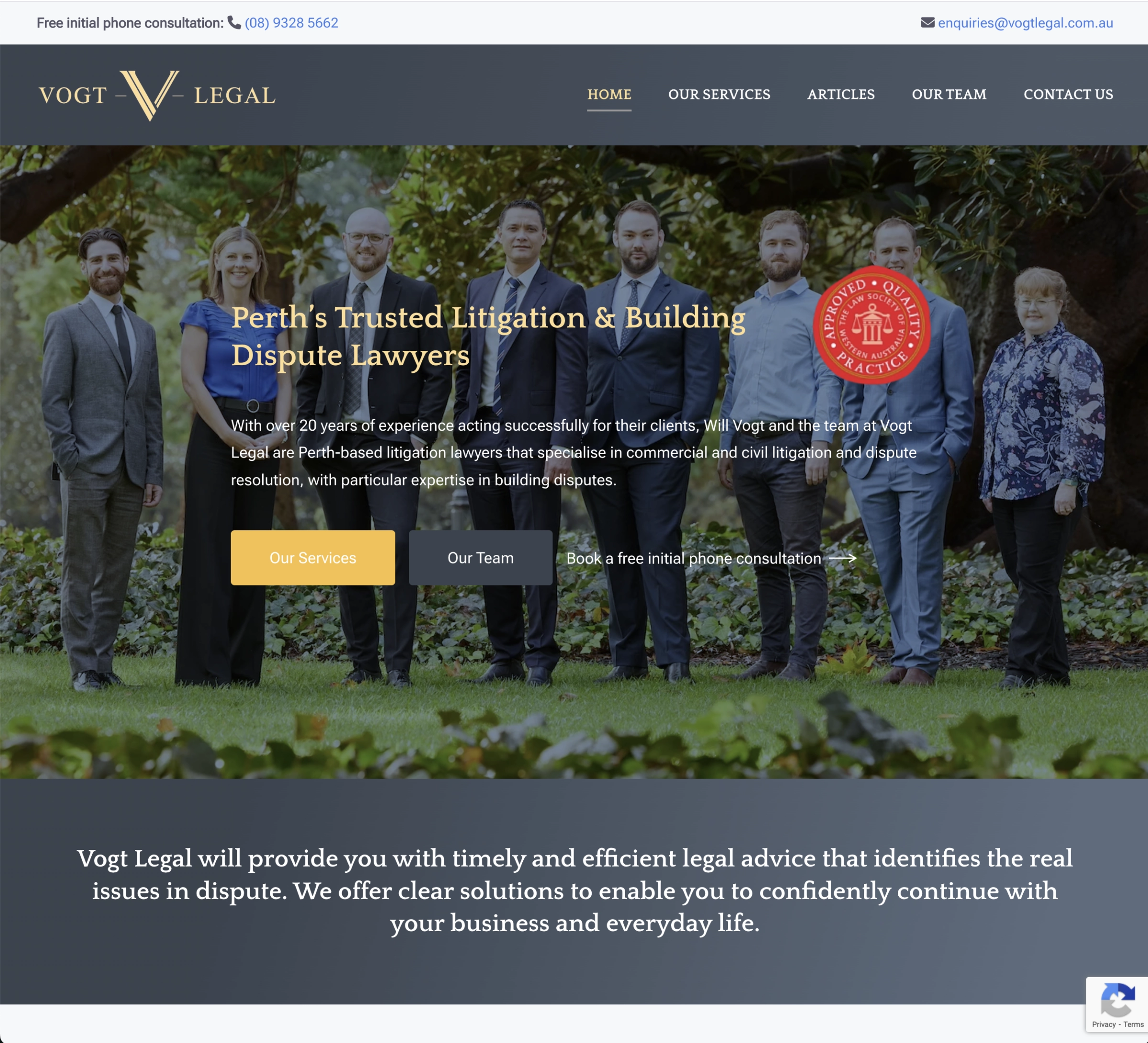 Vogt Legal Joomla Law Firm Website - Built by Joomstore Perth